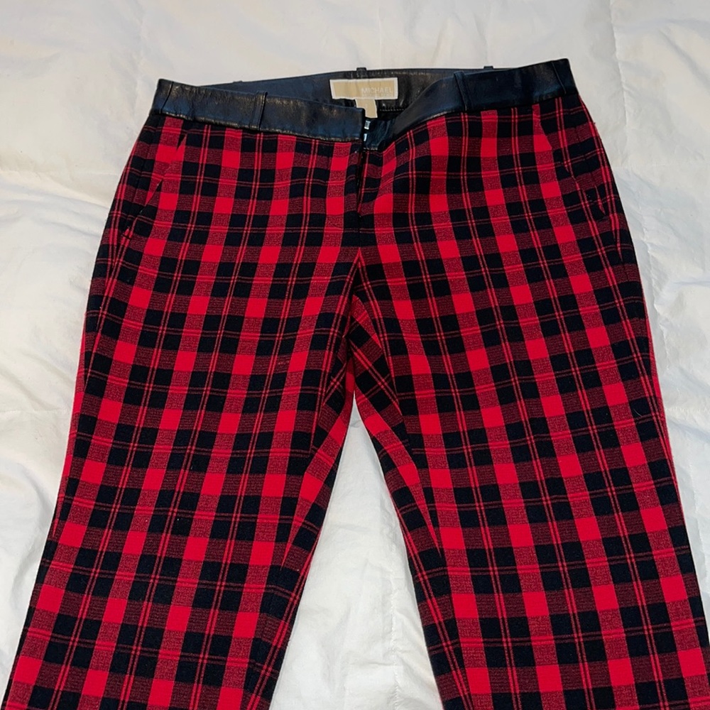 Michael Kors Plaid Trousers with Zippers